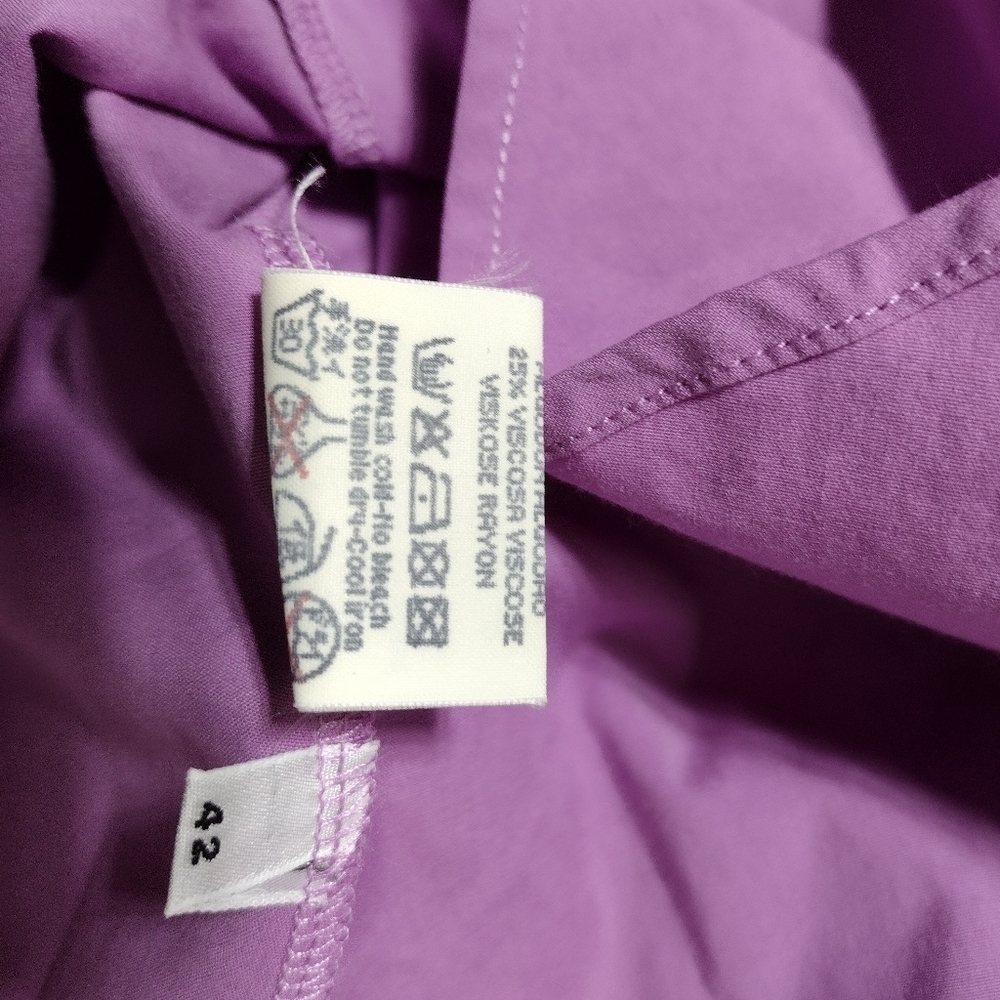 ICEBERG JEANS Women's Button Down Shirt Size 42 Purple Check Measurements - Picture 8 of 10